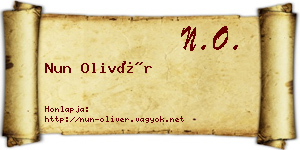 Nun Olivér névjegykártya